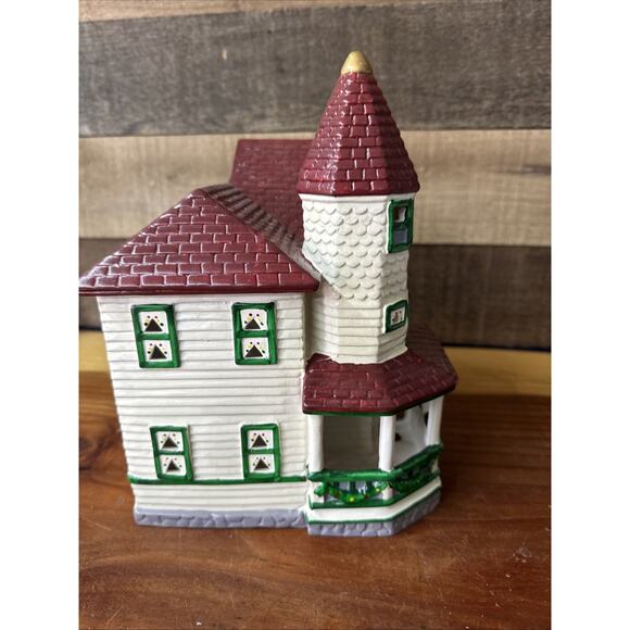 Christmas Village Yuletide Snow Hamlet Victorian Golden Dome In Styrofoam - Picture 2 of 6